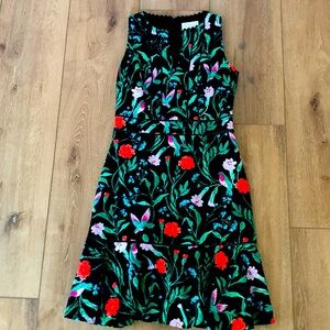 Kate Spade Jardin Hummingbird Poplin Midi Dress Size 4